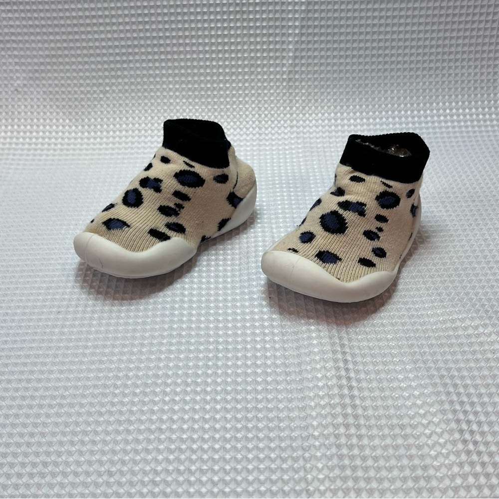 Toddler beginner walking shoes navy, black, & tan leopard